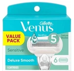 Gillette Venus Sensitive Deluxe Smooth 5 Blade 6PC Cartridges Razor Shave Women. Fixed Price $10.99.
