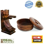 Stand For Safety Razor Straight Shaving Brush + Wooden Mug Cup. Fixed Price $26.99.
