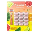 Gillette Venus Comfortglide Sunny Citrus 3 Blades+gel RAZOR+12 Cartridges. Fixed Price $34.99.