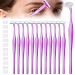 12PCS Trimmer Razors, Facial Shape Shaver Tool For Brow, Purple. Fixed Price $12.20.