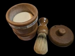 Men's Wood Shaving Bowl And Brush. Fixed Price $49.00.