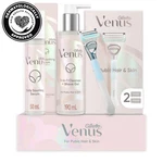 Gillette Venus For Female Pubic Hair And Skin Regimen Shaving Set, White. Fixed Price $55.96.