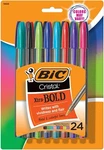 Bic Cristal Xtra Bold Fashion Ballpoint Pen 1.6MM Assorted Colors 24CT. Fixed Price $11.68.