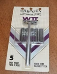 1988 Vtg Wilkinson Sword Wii Fixed Head Razor System Nos 5 Blades. Fixed Price $65.00.