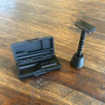 (with Stand) Travel Hard Case For Safety Razor Henson AL13 - Carbon Black. Fixed Price $22.99.
