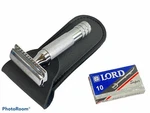 Safety Razor Steel Heavy Duty Short Handled + 10 Lord Blades Classic Stainless. Fixed Price $24.99.