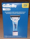 Gillette Treo Light Blue/white/navy/black/silver 22 Disposable Razors With Shave. Fixed Price $32.99.