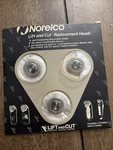 Vintage Norelco 1915XR Lift And Replacement Heads (3 Cutters & Combs) 1993. Fixed Price $15.00.