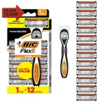 Bic Flex Men's Refillable 5-BLADE Razors With Handle 12 Cartridges, Smoo. Fixed Price $31.72.