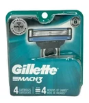 Gillette Mach 3, 4 Catridges, Months Of Shaves, New, Sealed. Fixed Price $11.00.