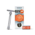 Merkur 38C Double Edge Safety Razor Bright Chrome, Extra Large Barber Pole G.... Fixed Price $140.06.