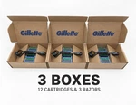 Gillette Proglide Razor Bundle 3 Boxes 12 Cartridges & Handles New. Fixed Price $39.99.
