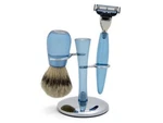 Silvertip Badger Shaving Set With Clear Blue Handles By Hans Baier, Germany. Fixed Price $114.71.