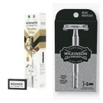 Wilkinson Sword Double Edge Two Side Safety Razor & 100 Shaving Blades. Fixed Price $24.99.