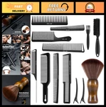 13PCS Hair Cutting & Shaving Brush Set, Professional Barber Combs Neck Duster. Fixed Price $31.49.