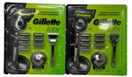 2 Packs Gillette Labs 1 Razor Handle With Stand + 8 Cartridges. Fixed Price $78.95.