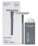 Bevel Safety Razor With Brass Weighted Handle & 10 Double Edge Blade Refills- Ob. Fixed Price $32.99.