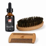 Gbs Beard Grooming Kit For Men Oil 30ML, Boar Bristle Brush & Wooden Com. Fixed Price $18.99.