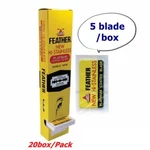 100 Pc New Feather Razor Hi Stainless Platinum Coat Blade Double Edge Yellow Dhl. Fixed Price $105.99.