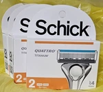 Lot Of 4 Schick Quattro Titanium Razor Blade Refills, 2 Cartridges Each Nip *. Fixed Price $17.00.